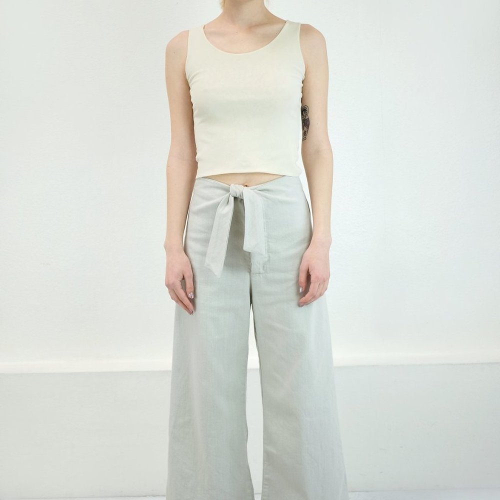 Micaela Greg Light Gray/cream Knotted Sailor Pant